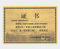 2003年度上海市建設(shè)工程白玉蘭獎(jiǎng)
