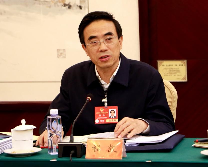 圖為全國政協(xié)常委、中國殘聯(lián)主席程凱